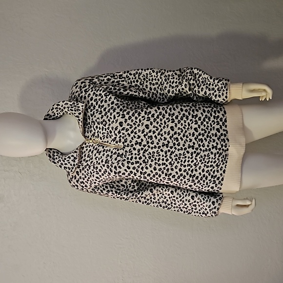 LOFT Cheetah Leopard Print High Collar Zipper Heavyweight Pullover Sweater - Picture 3 of 7